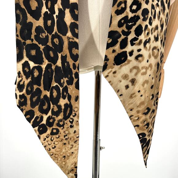 Vintage Y2K Rinzo Como Leopard 100% Silk Statement Scarf - Picture 4 of 7